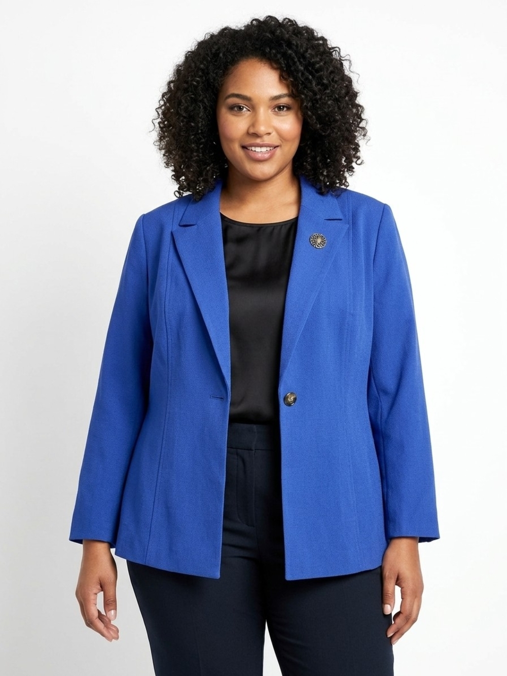 Roaman's Plus Size Royal Blue Blazer Jacket Size 26 NWT P2P 26 In Length 28 In